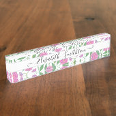 ボホエレガントリバティカスタムプロフェッショナルフローラ デスクネームプレート (側面)