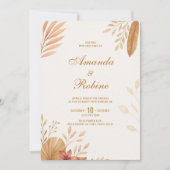 ボホエレガントリーフ結婚式招待状 招待状 (正面)