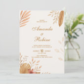 ボホエレガントリーフ結婚式招待状 招待状 (スタンド正面)