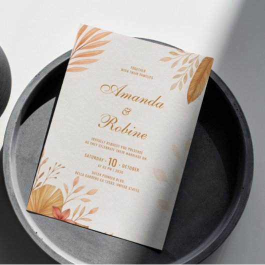 ボホエレガントリーフ結婚式招待状 招待状