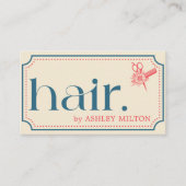 ボホエレガントレトロブルーシザーズ美容師 名刺 (正面)