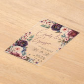 ボホエレガントロビクトリアンーズブーケ アクリル招待状 (レイダウン)