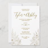 ボホエレガントロマン素朴フローラ結婚ズ 招待状 (裏面)