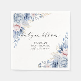 ボホエレガントワイルドフラワーの赤ちゃんシャワー スタンダードカクテルナプキン