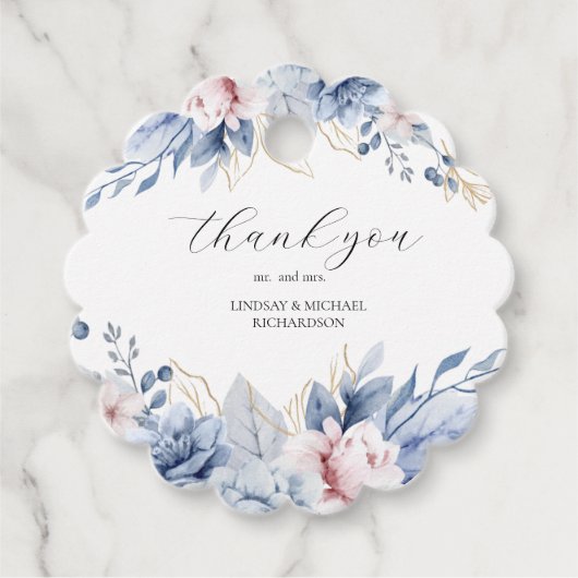 ボホエレガントワイルドフラワーの赤ちゃんシャワー フェイバータグ (正面)