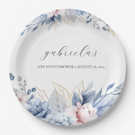 ボホエレガントワイルドフラワーの赤ちゃんシャワー ペーパープレート