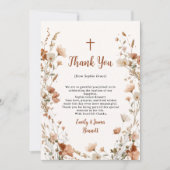 ボホエレガントワイルドフラワーほこりバラ写真バプテスマ サンキューカード (正面)