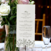 ボホエレガントワイルドフラワーオリーブグリーン結婚ズ メニュー