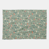 ボホエレガントワイルドフラワーガーデンセージ緑 キッチンタオル (横)