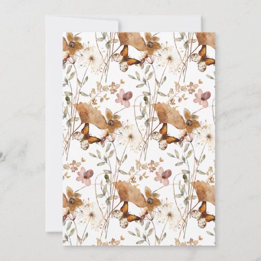 ボホエレガントワイルドフラワーズ卒業パーティー 招待状 (裏面)