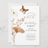 ボホエレガントワイルドフラワーズ50th誕生日パーティー 招待状 (正面)