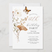 ボホエレガントワイルドフラワーズ60th誕生日パーティー 招待状 (正面)