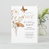 ボホエレガントワイルドフラワーズ60th誕生日パーティー 招待状 (スタンド正面)