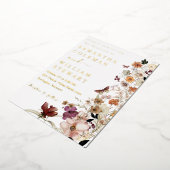 ボホエレガントワイルドフラワーテーマ素朴結婚ズ 箔招待状 (回転した状態)