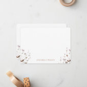 ボホエレガントワイルドフラワーフローラパーソナライズされた ノートカード (正面/裏面インサイチュ)