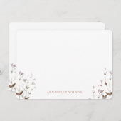 ボホエレガントワイルドフラワーフローラパーソナライズされた ノートカード (正面/裏面)