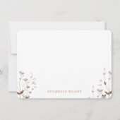 ボホエレガントワイルドフラワーフローラパーソナライズされた ノートカード (正面)