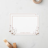 ボホエレガントワイルドフラワーフローラパーソナライズされた ノートカード (正面/裏面インサイチュ)