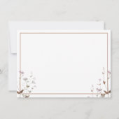 ボホエレガントワイルドフラワーフローラパーソナライズされた ノートカード (裏面)