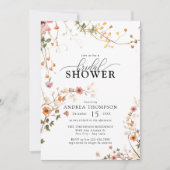 ボホエレガントワイルドフラワーフローラブライダルシャワー 招待状 (正面)