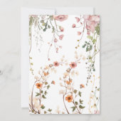 ボホエレガントワイルドフラワーフローラブライダルシャワー 招待状 (裏面)