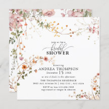 ボホエレガントワイルドフラワーフローラブライダルシャワー