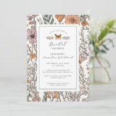 ボホエレガントワイルドフラワーフローラブライダルシャワー 招待状 (スタンド正面)