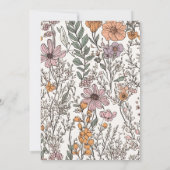 ボホエレガントワイルドフラワーフローラブライダルシャワー 招待状 (裏面)