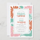 ボホエレガントワイルドフラワーフローラブライダルシャワー 招待状 (正面)