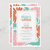 ボホエレガントワイルドフラワーフローラブライダルシャワー 招待状 (正面/裏面)