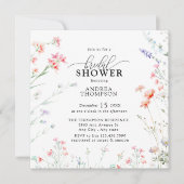 ボホエレガントワイルドフラワーフローラブライダルシャワー 招待状 (正面)