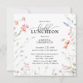 ボホエレガントワイルドフラワーフローラブライダルルンチョン 招待状 (正面)
