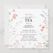 ボホエレガントワイルドフラワーフローラブライダル茶 招待状 (正面)