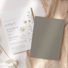 ボホエレガントワイルドフラワーフローラ結婚ズ 招待状