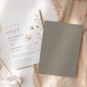 ボホエレガントワイルドフラワーフローラ結婚ズ 招待状