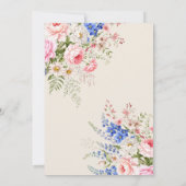 ボホエレガントワイルドフラワーフローラ結婚ズ 招待状 (裏面)