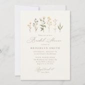 ボホエレガントワイルドフラワーブライダルシャワー 招待状 (正面)
