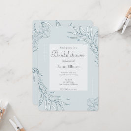 ボホエレガントワイルドフラワーブライダルシャワー 招待状