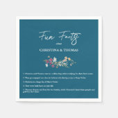 ボホエレガントワイルドフラワーブルーおもしろいファクト結婚ズ スタンダードカクテルナプキン (正面)