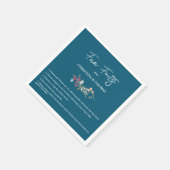 ボホエレガントワイルドフラワーブルーおもしろいファクト結婚ズ スタンダードカクテルナプキン (角)