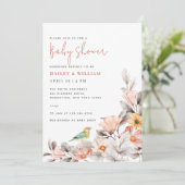 ボホエレガントワイルドフラワーベイビーシャワー 招待状 (スタンド正面)