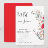 ボホエレガントワイルドフラワーベイビーシャワー 招待状 (正面/裏面)