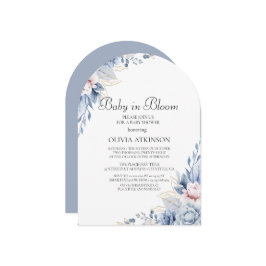 ボホエレガントワイルドフラワーベイビーシャワー 招待状