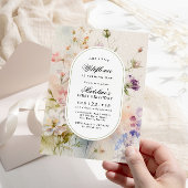 ボホエレガントワイルドフラワーベビー1st誕生日 招待状