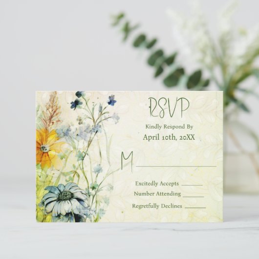 ボホエレガントワイルドフラワー庭園の結婚式 出欠カード (スタンド正面)