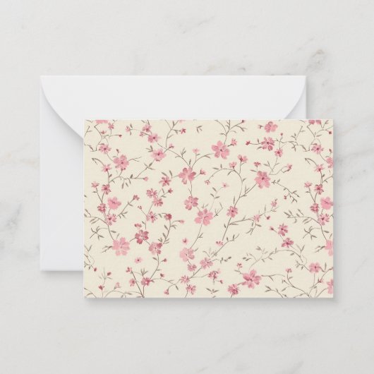 ボホエレガントワイルドフラワー文具パーソナライズされた ノートカード (裏面)