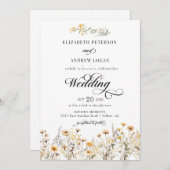 ボホエレガントワイルドフラワー書結婚道 招待状 (正面/裏面)