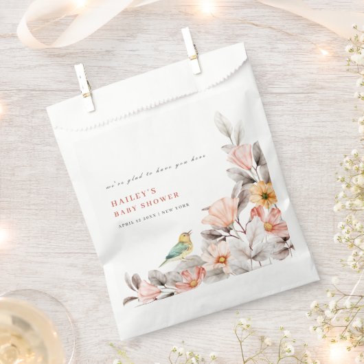 ボホエレガントワイルドフラワー素朴の赤ちゃんシャワー フェイバーバッグ (クリップ留めされた状態)