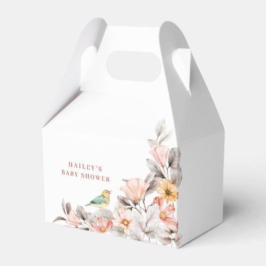 ボホエレガントワイルドフラワー素朴の赤ちゃんシャワー フェイバーボックス (裏面サイド)