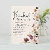 ボホエレガントワイルドフラワー素朴シックブライダルシャワー 招待状 (スタンド正面)